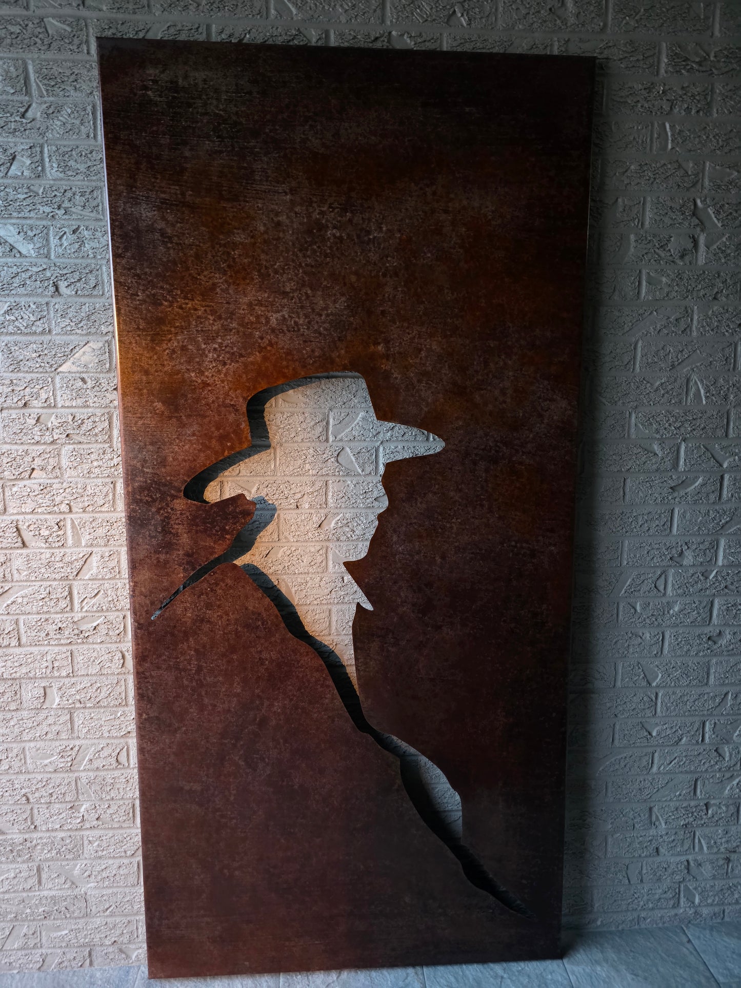 Cowboy Nature scenery Rust Metal Sign 30x60"