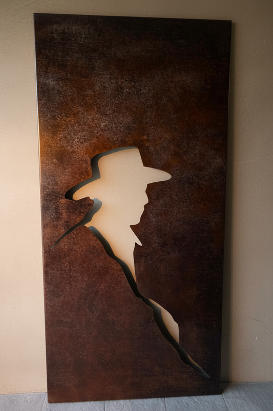 Cowboy Nature scenery Rust Metal Sign 30x60"