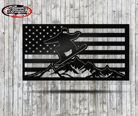 Steel flag snowbording signs