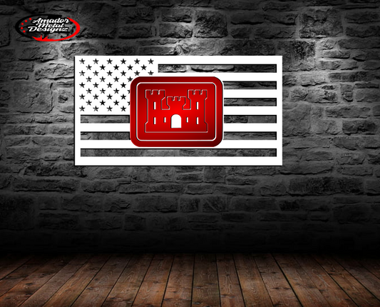 Usa corps army corps engineers steel flag