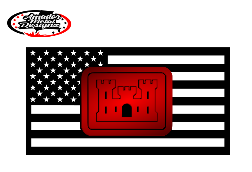 Usa corps army corps engineers steel flag