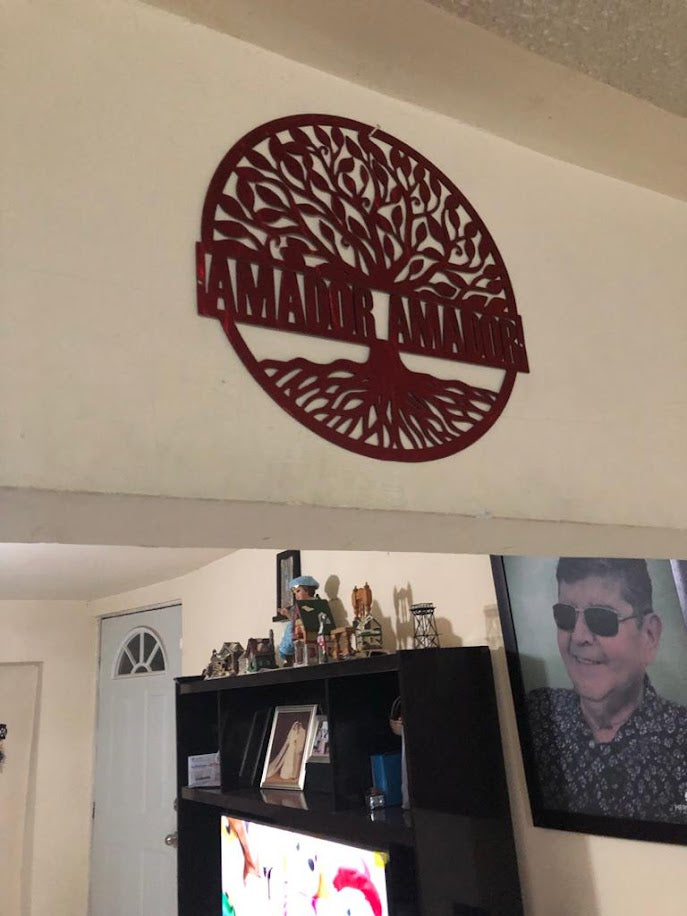 Custom tree steel sign