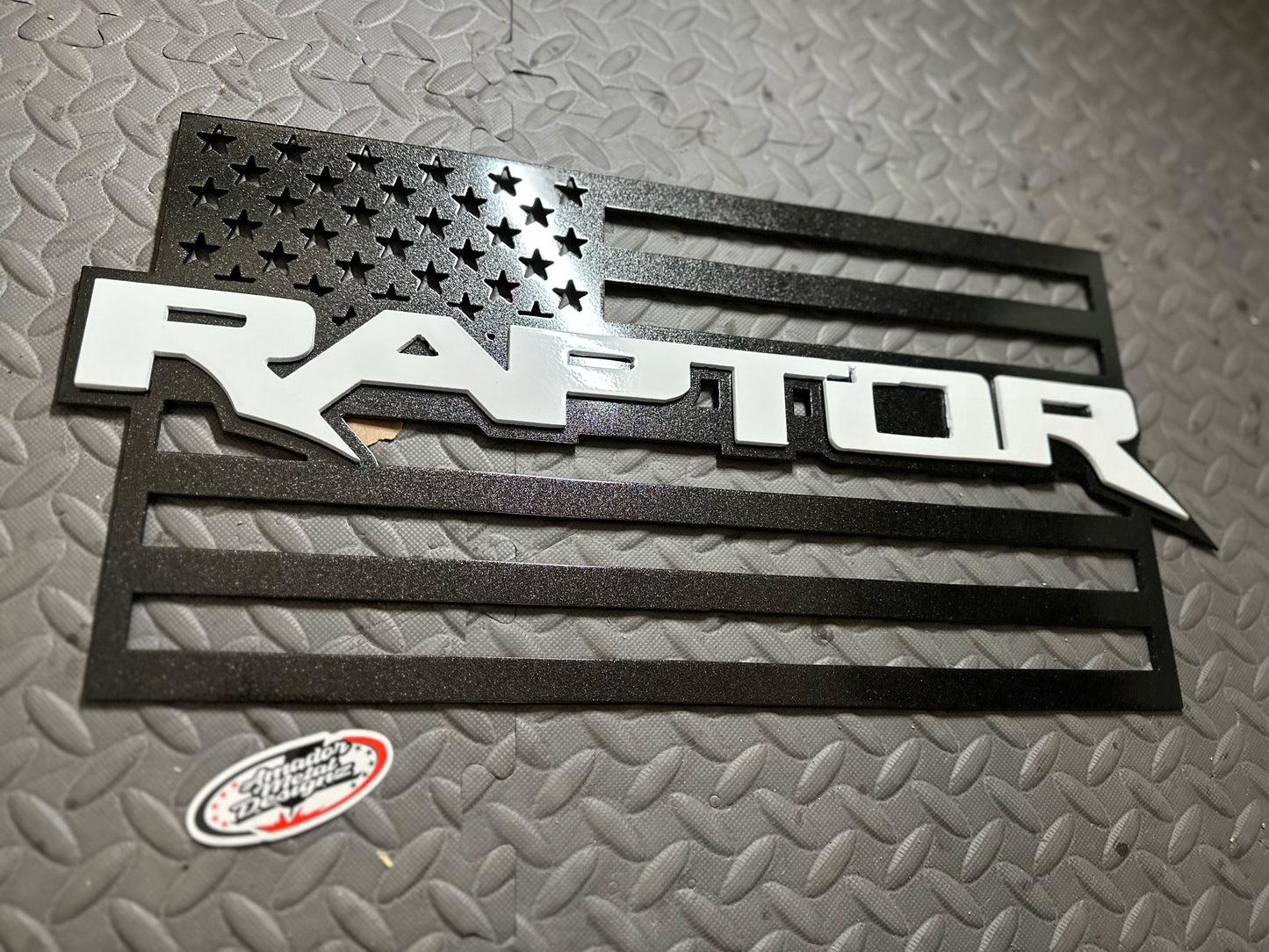 Raptor steel usa flag